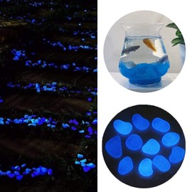 Pack of 300 Luminous Stones Garden in the Dark, Fluorescent Pebble Stones, Colourful Luminous Stones Pebbles, Fluorescent Luminous Stone for Paths, Lawns (Round)