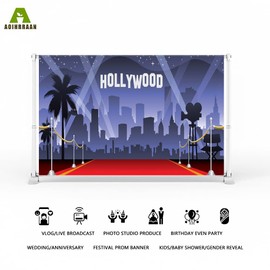 Aoihrraan 2.2 x 1.5 m Red Carpet Event Background VIP Celebrity Catwalk Spotlight Starry Sky City Night View Photography Background Prices Ceremony Stage Show Prom Party Photo Prop