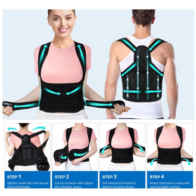 Adjustable Posture Corrector Back Brace for Men and Women, Breathable