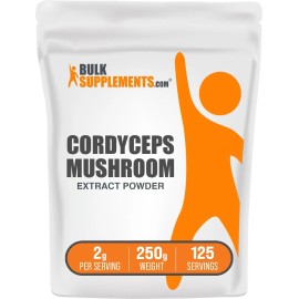 BulkSupplements Cordyceps Mushroom Extract Powder 8.8 Ounce Dietary Supplement For Wellness