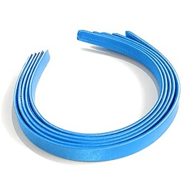 5 x 15mm Thick Plain Satin Headbands Pack School Girls Alice Hair Band DIY Headband Set UK (Cornflower Blue)