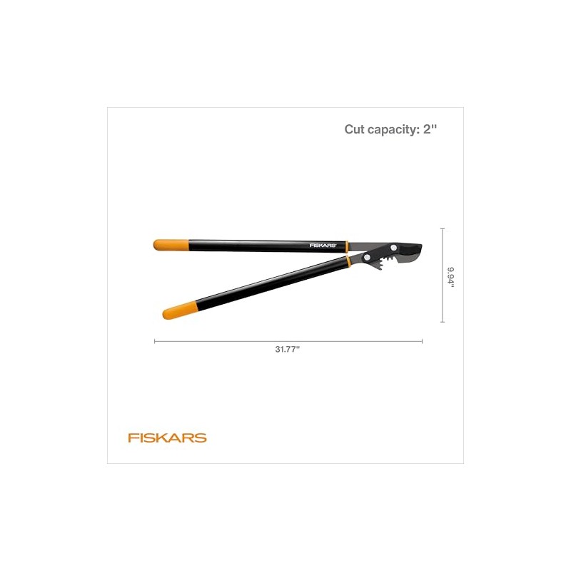 Fiskars 32-Inch PowerGear Loppers for Tree Trimming, Heavy-Duty, Sharp Bypass