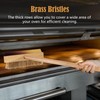 LRUI Pizza Oven Brush with Scraper,41-Inch Long Wood Handle Brass
