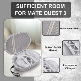 Gugxiom Estuche Rígido de Transporte para Meta Quest 3 VR, Estuche Portátil de Material EVA, Estuche Rígido de Viaje para Gafas y Controladores Meta Quest 3 VR