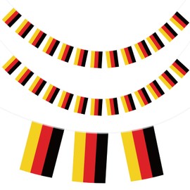 G2PLUS 11M Germany Flag Chain, Garland with 40 German Flags, Germany National Flag, 14 x 21 cm Flag Bunting for Garden, Bar Decorations