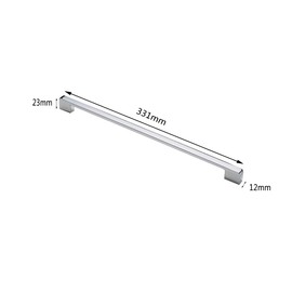 1 Pcs Zinc Alloy Bright Chrome Color Handle Modern Minimalist Pull Used for Drawers, Cabinets, Wardrobes, Doors or Windows(331mm x 12mm x 23mm)