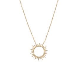 Labelle Women's Necklace Gold Plated Sun Pendant Gold Plated Jewellery for Women High Quality Gift for Birthday, Valentine's Day, Wedding, Mother's Day Length 45 cm, Gold-Plated, Gold