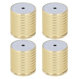 Adjustable Height Metal Bed Risers Set of 4 Pack with Non Slip Pad Strong Load Bearing Integrated Design for Sofa Bed Table Bathroom Cabinet 2 Installation Options (Bright Gold)