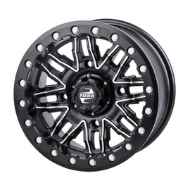 4/156 Tusk Nebo Beadlock Wheel 14x7 5.0 + 2.0 Machined/Black For POLARIS RANGER 6x6 1998-2007