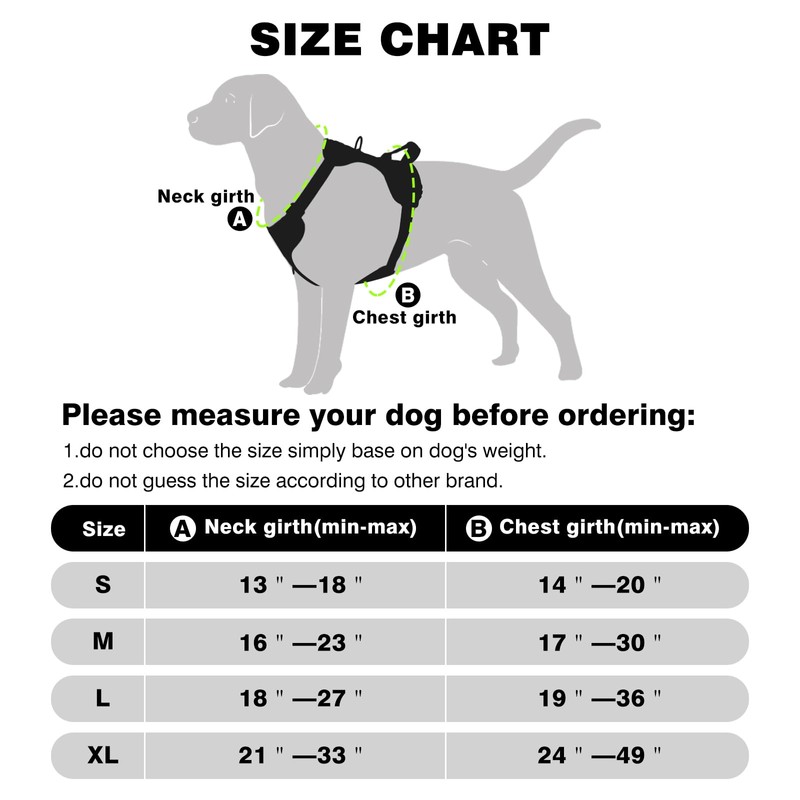 WINSEE Dog Harness No Pull, Pet Harnesses with Dog Collar,
