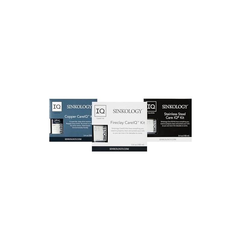 Sinkology SinkSense Fireclay Sink Care Kit, Cleaner and Protect System,