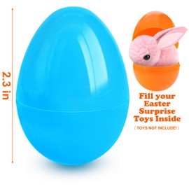 SURCVIO [6 Surprise Golden Eggs] 300 Pack 2.3 Inch Plastic Easter Eggs, Empty Easter Eggs Fillable, Bright Colors Plastic Eggs Bulks for Easter Hunt, Easter Party Favor, Basket Stuffers Fillers