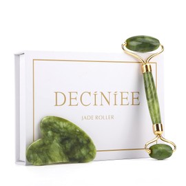 Deciniee Jade Roller and Gua Sha Set - Beauty Face Roller Massager & Guasha Tool for Face, Eye, Neck, Body - 2 in 1 Skin Care Gua Sha Massage Tools, Muscle Releaxing and Relieve Wrinkles