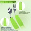 Ehucon Adaptive Weighted Silver Tableware Angle Spoon and Fork Set