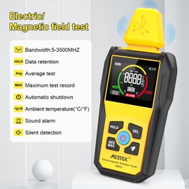 EMF Meters MESTEK Dosimeter Electromagnetic Radiation Detector for Measuring Radioactivity 3 Colour Display with Colour Display Screen and Acoustic Alarm EMF Meter EMF Detector