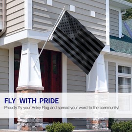 Anley Fly Breeze 3x5 Foot All Black American Flag - Vivid Color and Fade proof - Canvas Header and Double Stitched - Black US Flags Polyester with Brass Grommets 3 X 5 Ft