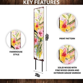 42in Spring Garden Stake | Fireweed Watercolor Floral Decor | Ideal for Outdoor Decor, Yard Art, and Garden Decorations