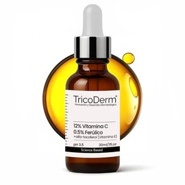 Vitamina C 12% Sérum Facial Antimanchas y Luminosidad | Antioxidante Estabilizado con Ácido Ferúlico + Vitamina E | Alta Eficacia sin Irritación, 30ml