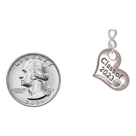 Delight Jewelry Silvertone Class of 2023 Heart Silvertone Infinity Post Earrings