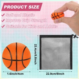 Mini Stress Balls,40 Pack Mini Basketball Foam Sports Balls,1.6 Inch Mini Basketballs for Kids,Small Basketball Squeeze Balls Bulk for Stress Relief Class Rewards Birthday Party Favors Pet Toys