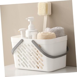 Ciieeo Bathroom Storage Basket with Handle Large Capacity Hollow Design for Organizing Bathroom Supplies Kitchen Essentials and Groceries Lightweight and Material Easy to Carry