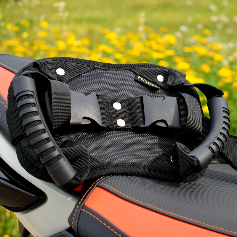 Pelucton Motorcycle Pillion Grab Handles, Universal Motorcycle Passenger Safety Belt,