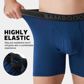 BAMBOO COOL Breathable Men's Underwear Modern Multipack Comfortsoft Moisture-Wicking Boxer Briefs 6 Pack XXXL