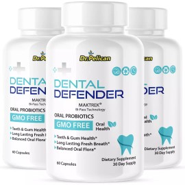 Pelican Vitamins Dental Defender- Oral Support- 3 Bottles- 180 Capsules