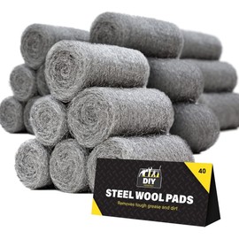0000 Steel Wool for Mice Control - 40 Pack Fine Grade Stainless Steel Wool for Filling Holes, Rodent Proofing & Home Protection - Metal Wool for Gaps, Wood & Metal Surfaces