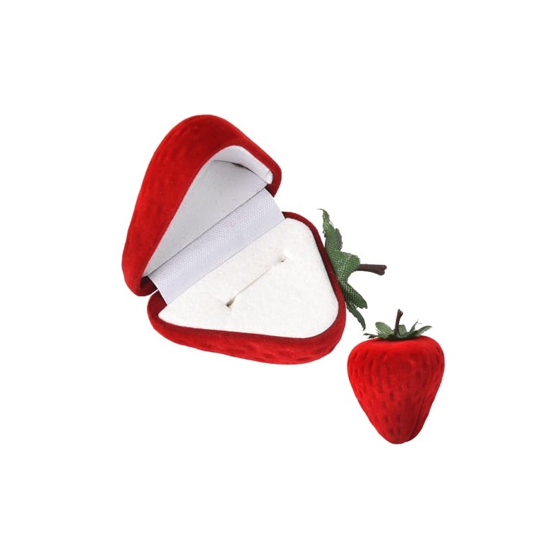 Strawberry Ring Box Red Velvet Ring Gift Box for Husband