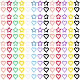 HINZIC 300Pcs Kawaii Nail Charms, Colorful Heart Star Resin Nail Gems Macarone Cute Nail Art Rhinestones Decoration Valentines Wedding Prom Accessories for Women