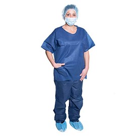 Dukal 380M Pant, Scrub, Disposable Scrub Blue, Medium, Pack of 50