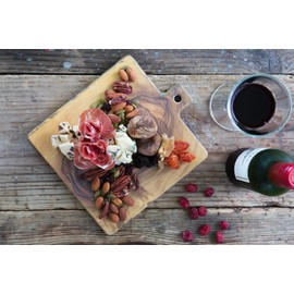 Frimo 45209AW Tableware, Square Board, Melamine, Resin, Handle Included, Wood Grain, 9.1 x 7.9 x 0.6 inches (23 x 20 x 1.5 cm)