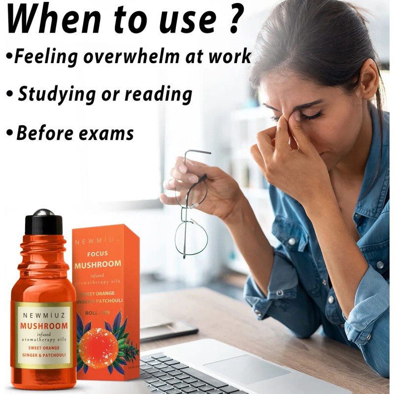 Stay Focus Roll On Essential Oil Blend For Concentration Mem