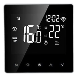 ME81H AC230V 50/60Hz Smart Thermostat 5~90°C WiFi Intelligent Thermostat LCD Touchscreen Water Underfloor Heating Thermostat for Tuya (White Background White Button 16A)
