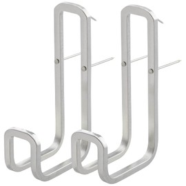 SORO:U Stainless Steel Double Pin Hooks, Pack of 2 (Load Capacity: 13.2 lbs (6 kg), 18-8 Stainless Steel, Installation Guide Included