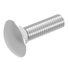 SECCARO M10 x 40mm Carriage Bolt Stainless Steel V2A VA A2 DIN 603 / ISO 8677 Flat Round Head with Square Neck Fully Threaded Pack of 20