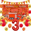 Sursurprise Fire Engine 3rd Birthday Decorations for Boy, Sound the