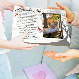 HODODAN Memorial Picture Frame Gifts for Loss of Loved One, In Memory of Loved Ones Gifts, Remember Me Wooden Picture Frame, 4x6 inch Photo