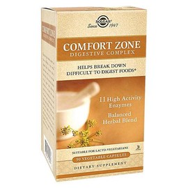 SOLGAR COMFORT ZONE, HELPS BREAK DOWN DIFFICULT TO DIGEST FOODS 90CAPSULES