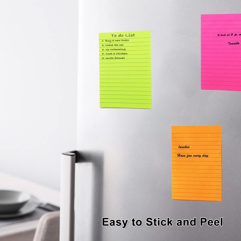 9 Pack Lined Sticky Notes 4x6 in Post Sticky Notes