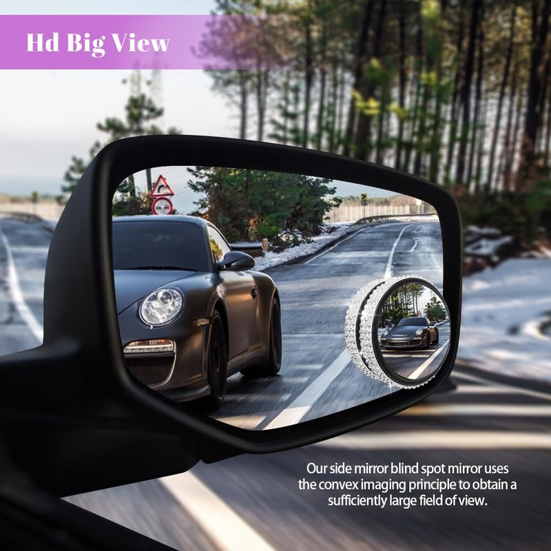 RGOAANC 2PCS Car Blind Spot Mirror, Round Side Mirror, 360°