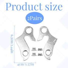 Derailleur Hanger, 2 Pairs Derailleur Hanger for Carrera, Gear Hanger for Carrera Vengeance, Rear Derailleur Hanger for Most Bikes, Roll Derailleur Hanger for Adapter Replace Part