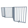Modern 72 inch Freestanding 4-Panel Folding Wood Pet Gate -