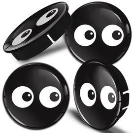 Biomar Labs® 4 x 60 mm / 55 mm Eyes Black Universal Plastic Hub Caps Wheel Caps Wheel Hub Caps Car Tuning C 18