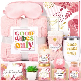 Get Well Gifts for Women,Get Well Soon Gift Baskets for Women Care Package for Her Mothers Dday Gift Basket with Tumbler and Blanket Thinking of You Gifts Spa Gift Baskets for Mom Wife Sister Friend