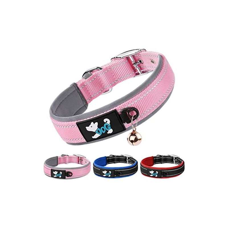 AUAUY Collar de perro de nailon, collar de perro reflectante