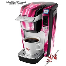 WraptorSkinz Decal Style Vinyl Skin compatible for Keurig K10 / K15 Mini Plus Coffee Makers Lightning Pink (COFFEE MAKER NOT INCLUDED)