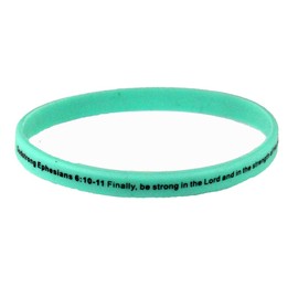 Godstrong 8160002 Set of 3 Ephesians 6:10-11 Thin Silicone Bracelet Band 6mm Adult Size