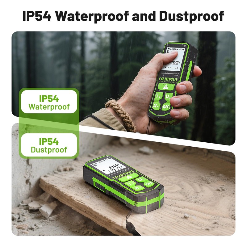 Huepar Laser Distance Measure 330Ft.Digital Rechargeable Laser Measuring Tool with